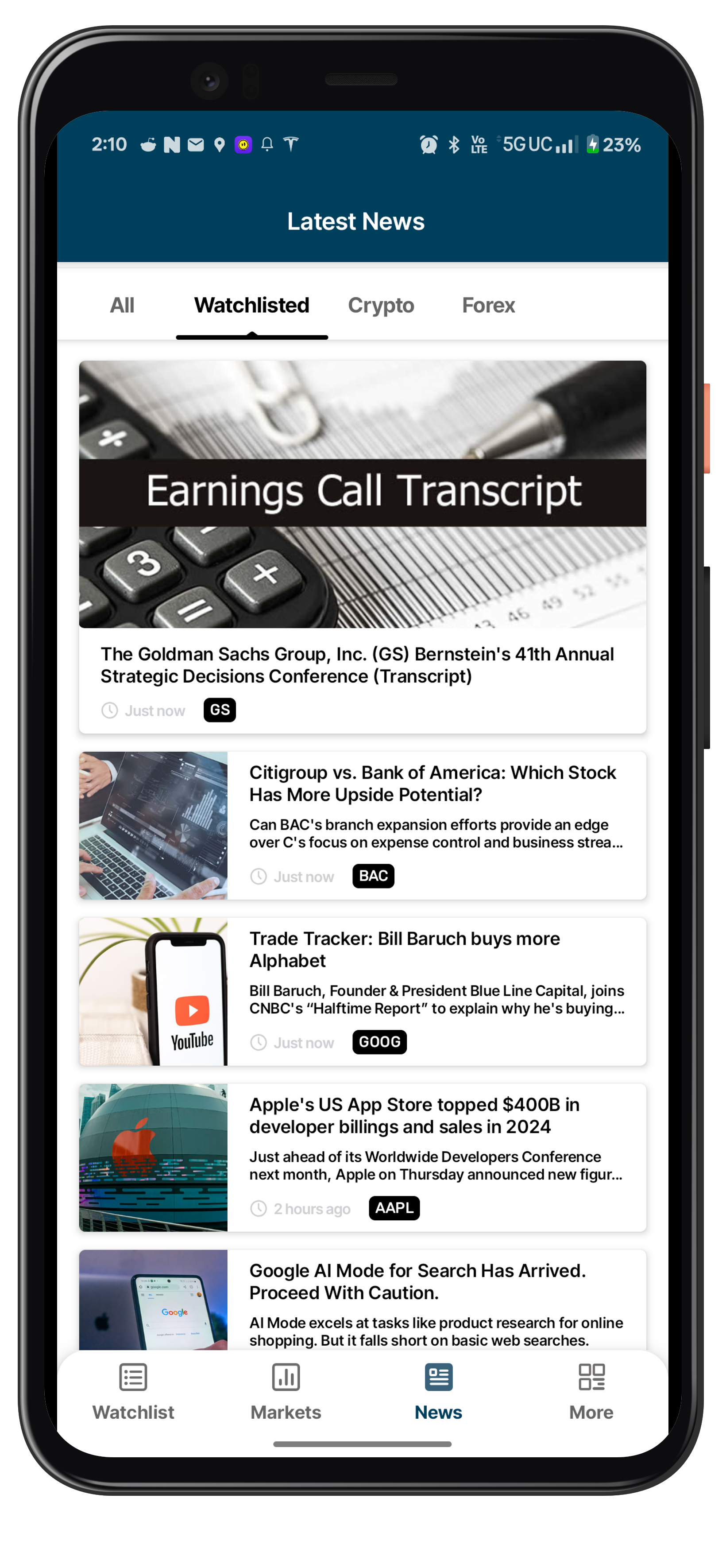 Stocks Genie News Screenshot